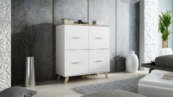LOTTA Комод 110 4D CAMA Комод LOTTA '110' 4D от польской фабрики CAMA MEBLE изготавливается в цвете:
белый матовый/дуб сонома