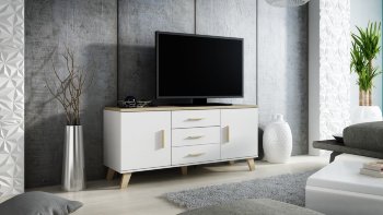 LOTTA Комод 150 2D3S CAMA Комод LOTTA '110' 4D от польской фабрики CAMA MEBLE изготавливается в цвете:
белый матовый/дуб сонома