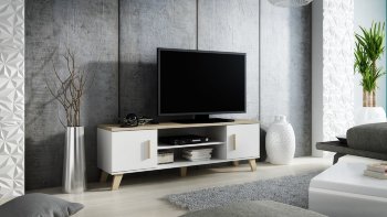 LOTTA Тумба ТВ 160 2D2K CAMA Тумба ТВ LOTTA '160' 2D2K от польской фабрики CAMA MEBLE изготовлена в цвете:
белый матовый/дуб сонома