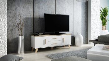 LOTTA Тумба ТВ 140 2D2S CAMA Тумба ТВ LOTTA '140' 2D2S от польской фабрики CAMA MEBLE изготовлена в цвете:
белый матовый/дуб сонома
