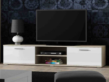 SOHO тумба ТВ 180 S3 CAMA Тумба ТВ 180 Soho фабрики Cama (Польша) выпускается в цветах:
корпус – белый матовый, фасад – белый глянец;
корпус – белый матовый, фасад – черный глянец;
корпус – дуб сонома, фасад – белый глянец;
корпус – черный матовый, фасад – белый глянец;
корпус – черный матовый, фасад – черный глянец.