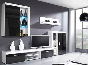 SAMBA A Гостиная CAMA Гостиная с глянцевыми фасадами и подсветкой полок. Габариты: В/Ш/Г - 180/255/45 см.