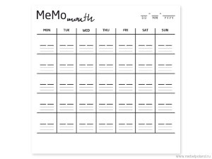 Магнитная накладка для фасадов - расписание Memo month Young Users by VOX 
