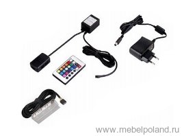 Освещение RGB  (16 цветов) Cama Комплект светильников RGB, система управления LED RGB и трансформатор.

Клипса RGB, LED лента RGB в пластиковом профиле, 63 мм,12V DC, 2 м провод с  коннектором типа MINI - RGB.