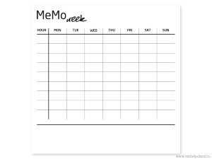 Магнитная накладка для фасадов - расписание Memo week Young Users by VOX 